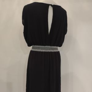 Black keyhole back dolman butterfly affect mini dress